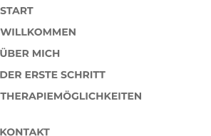 START WILLKOMMEN ÜBER MICH DER ERSTE SCHRITT THERAPIEMÖGLICHKEITEN KONTAKT